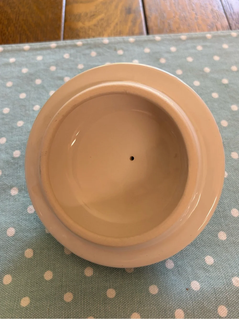 Blue Heart Sponge Pattern Crock with Lid County Kitchen Farmhouse Cottage Core